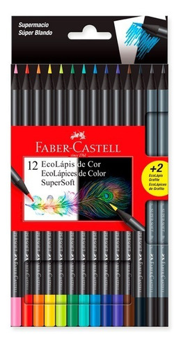 12 Lapices Largos De Colores - Faber Castell - Supersoft