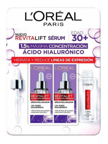 Sérum Rellenador L'oréal Revitalift Ácido Hialurónico 2 Pzas