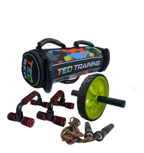 Kit De Entrenamiento Sandbag Rueda Abdominal Cuerda Saltar 