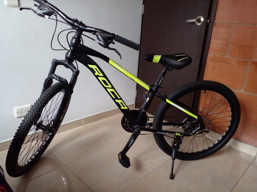 Linda Bicicleta Marca Roca Makalu Rin 24 Negra Con Neon