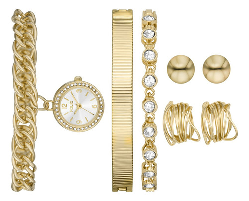 Reloj Dama Mass Market Fmdfl2070 De Metal Dorado