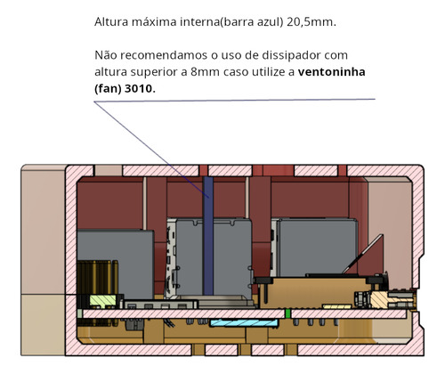Case Para Raspberry Pi 4 Pi4 C/ Dissipador