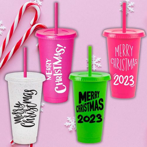 Pack 10 Vasos Navidad Santa Claus Regalo Intercambio Posada