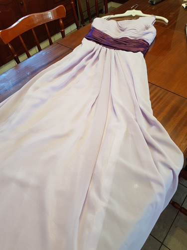 Vestido De Fiesta Con Un Solo Hombro Drapeado Lila T M