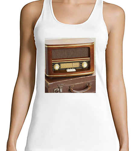 Musculosa Mujer Cuadro Decorativo Radio Vintage Clasico P3