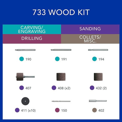 Micro Kit Para Madera 733 20 Piezas Dremel