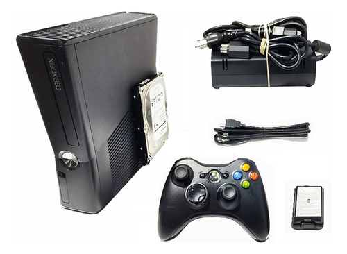 Xbox 360 Slim 500gb + 510juegos + 1 Control + Fuente 