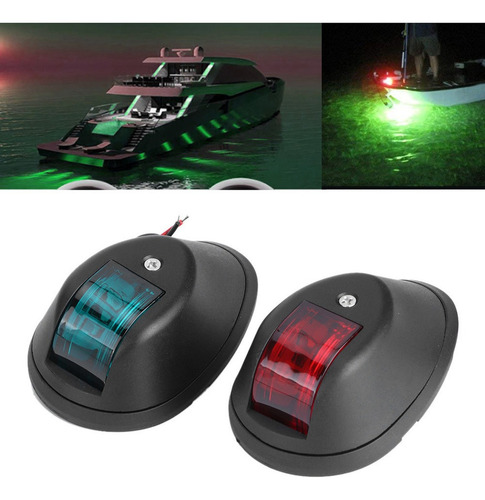 Ydyd Par De Luces De Señal De Navegación A Prueba De Agua,