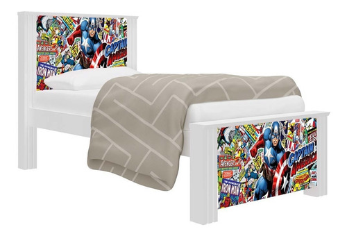 Adesivo Cabeceira Cama Infantil Vingadores Heroi Cap.america