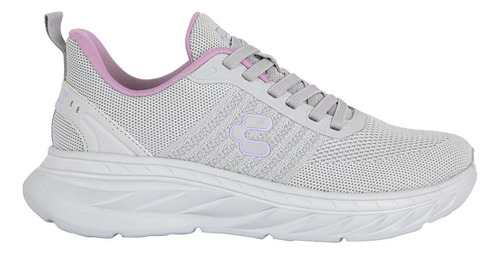 Tenis Deportivo Running Charly 8003 Gris Y Lila Para Mujer