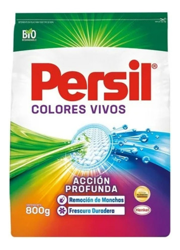 8 Pza Detergente En Polvo Persil Colores Vivos 800 G