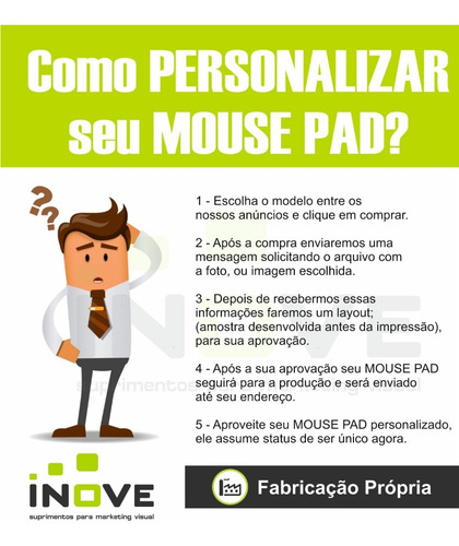 30 Mouse Pad Com Apoio Ambidestro Personalizado