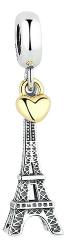 Charm Torre Eiffel Corazón Paris 100% Auténtico Plata 925
