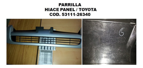 Parrilla Frontal Toyota Hiace Panel