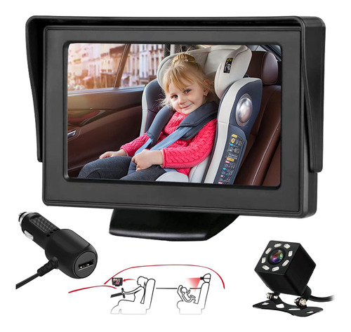 Espejo Para Automóvil Para Bebé, Monitor De Cámara Para Auto