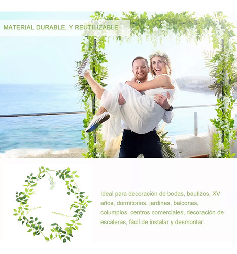 4pzs Guirnalda Wisteria Flores Artificial Decoración Boda