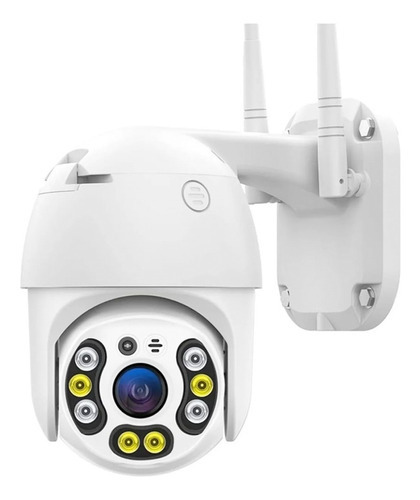 Cámara De Seguridad Wifi Inalámbrica Para Exterior/interior Color Blanco