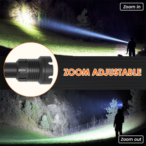 Lampara Tactica 180000lm Rechargeable Led Linterna Potentes Linterna Negro Luz Blanco