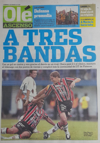 Suple Ascenso De Ole 4/3/2007.chacarita 2 Platense 1.liniers (Usado)