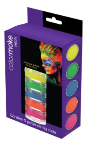 Kit Tinta Facial Cremosa Neon Carnaval Ref: C0008