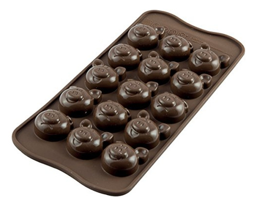 Molde Para Chocolate Silikomart, Silicona, Marrón, 21 X 10,5