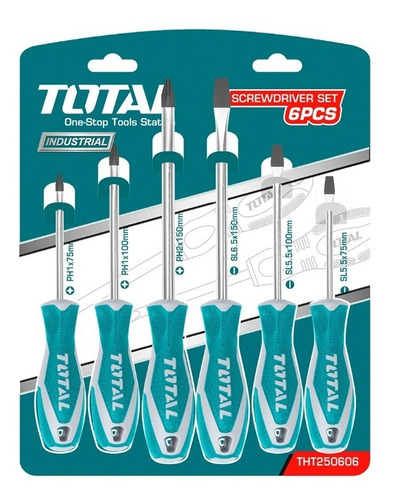 Juego De Destornillador 6 Piezas Total Tools Tht250606