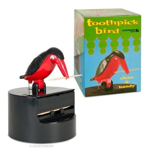 Dispensador Automático De Palillos Pájaro Rojo Archie Mcphee
