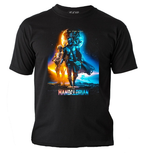 Camiseta The Mandalorian Serie En Algodón Negro