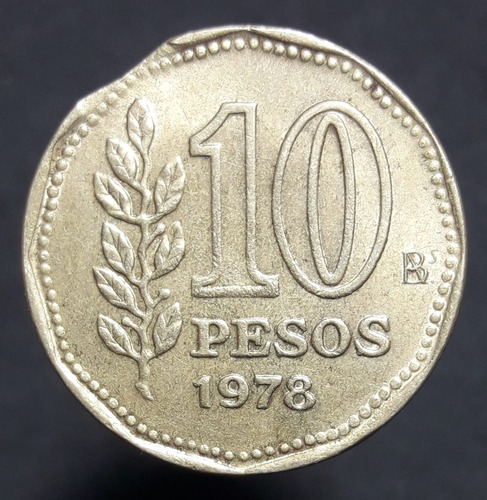 Moneda Error Falla 10 Pesos 1978 Capada 