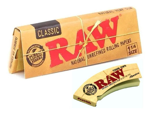 Imagen 1 de 10 de Papel Para Armar Seda Raw Classic Con Filtros Tips Cone Grow