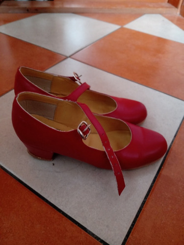 Zapatos Zapatillas Danza Rojo No. 22 Piel 