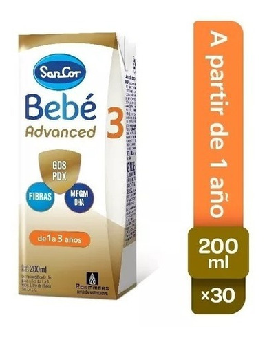 Sancor Bebe Advanced Formula Etapa 3 Brick 30 Un X 200 Ml