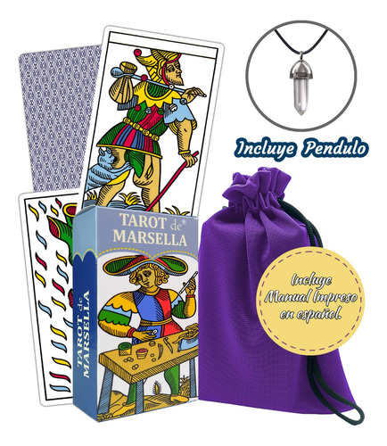 Tarot Marsella En Español + Morral + Tablero +pendulo+manual