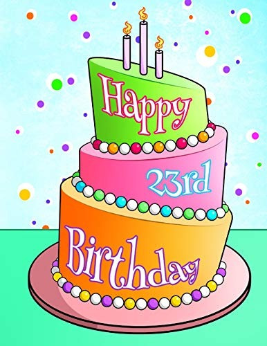 Happy 23rd Birthday Birthday Cake With Candles Themed Book, 