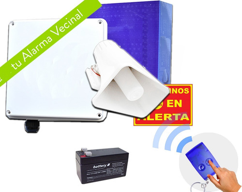 Alarma Vecinal Domiciliaria Inalambrica Sirena 30w Led Estad