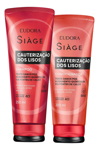  Kit Shampoo E Cond. Siáge Cauterização Dos Lisos 250ml