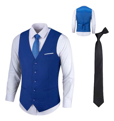 Set Chaleco De Vestir + Corbata Negra, Set Novio Chaquetilla