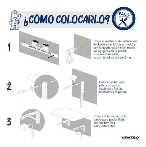 Imagen 7 de 7 de Escritorio Plegable Rebatible Melamina 90x50 Cm Kromo-s