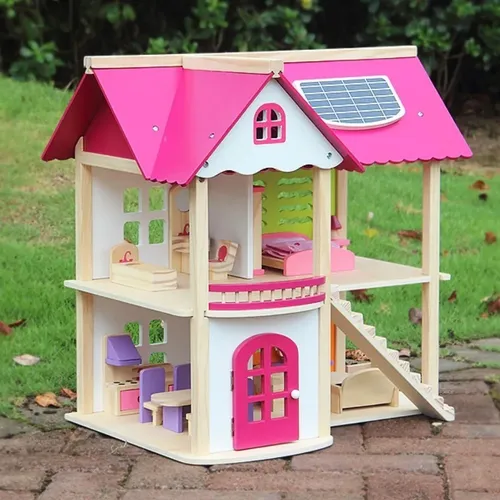 Casa Grande Realista De Muñecas Juguete Didáctico De Madera