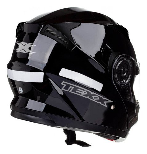 Capacete para moto escamoteável Texx Gladiator V3 preto brilhante tamanho M