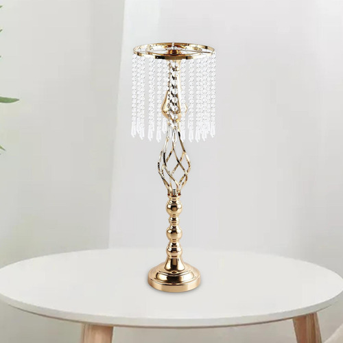 Castiçal De Mesa Com Pilar De Casamento Dourado Grande