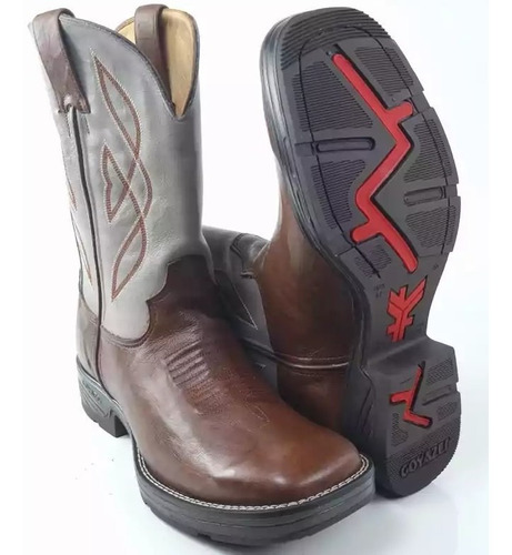 Bota Country Goyazes Bico Quadr Sola Jump Tabaco 221504-cj