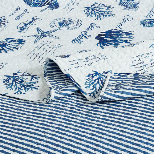 Set De Colcha Con Estampado De Conchas Marinas De Royal