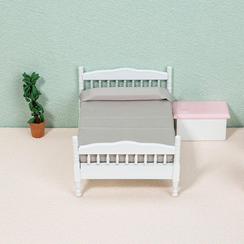 Casa De Muñecas En Miniatura De Madera Cama Juego De
