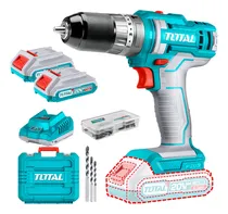Comprar Taladro Percutor Y Atornillador Inalámbrico Total 20v, Industrial, Mandril 10mm, 45nm - Con 2 Baterías 2.0ah Litio-ion, Cargador, Y Maletín - Tidli201452