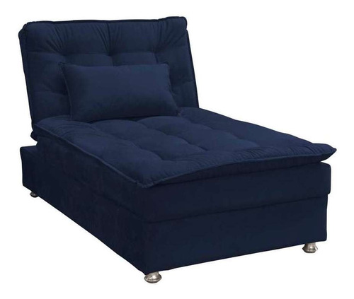 Chaise Penélope Veludo Azul