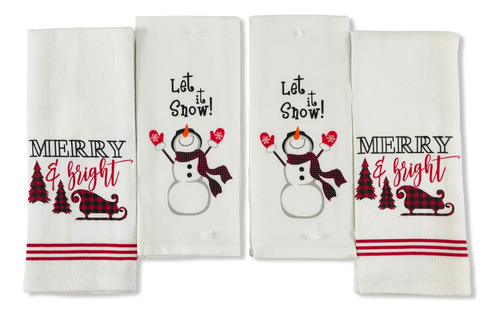 Toalla Mano Cocina Navideñas: Let It Snow Snowman Prints