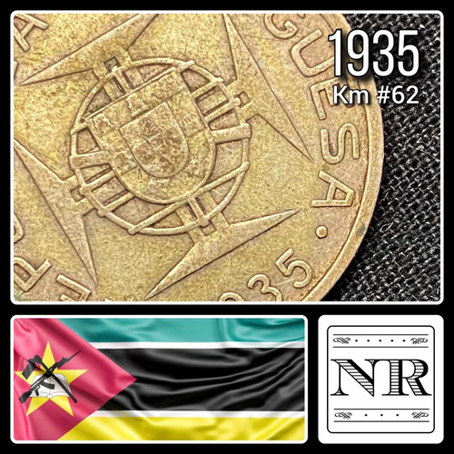 Mozambique - 5 Escudos - Año 1935 - Km #62 - Plata .650