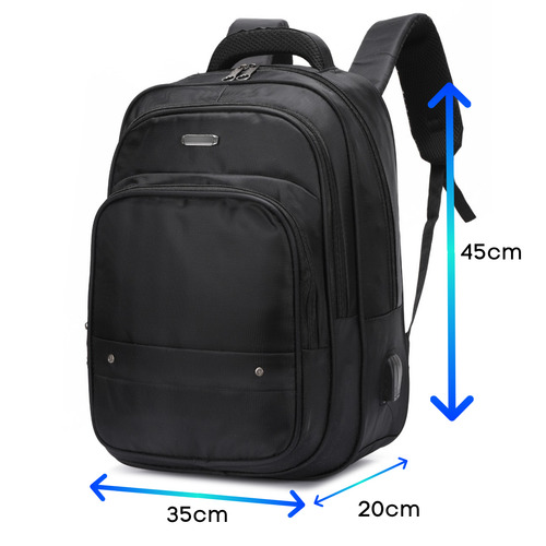 Mochila Bolsa Masculina Notebook Impermeável Reforçada Usb Cor Preto