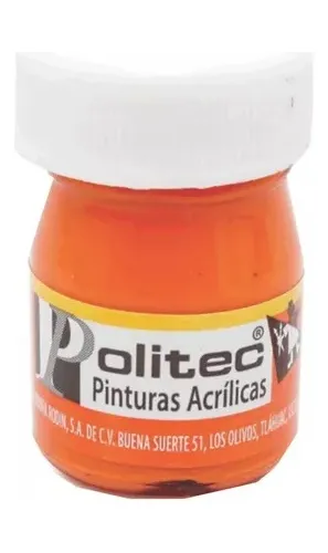 Pintura Acrilica Politec Naranja 20 ml No 308 caja c/12 piezas 14146 - Código: 14146 | Compra en Guadalajara